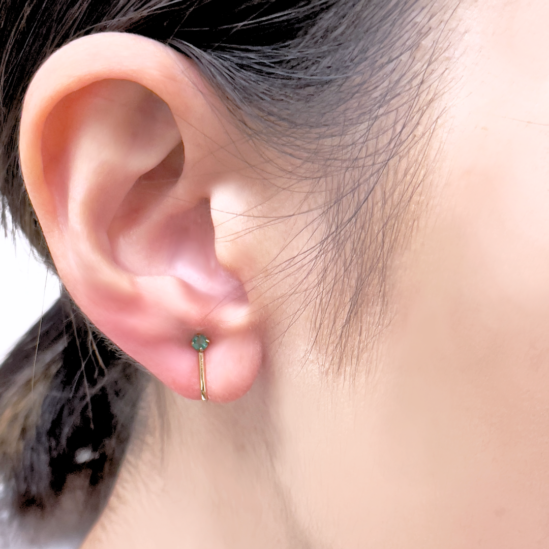 エメラルド イヤリング K10YG