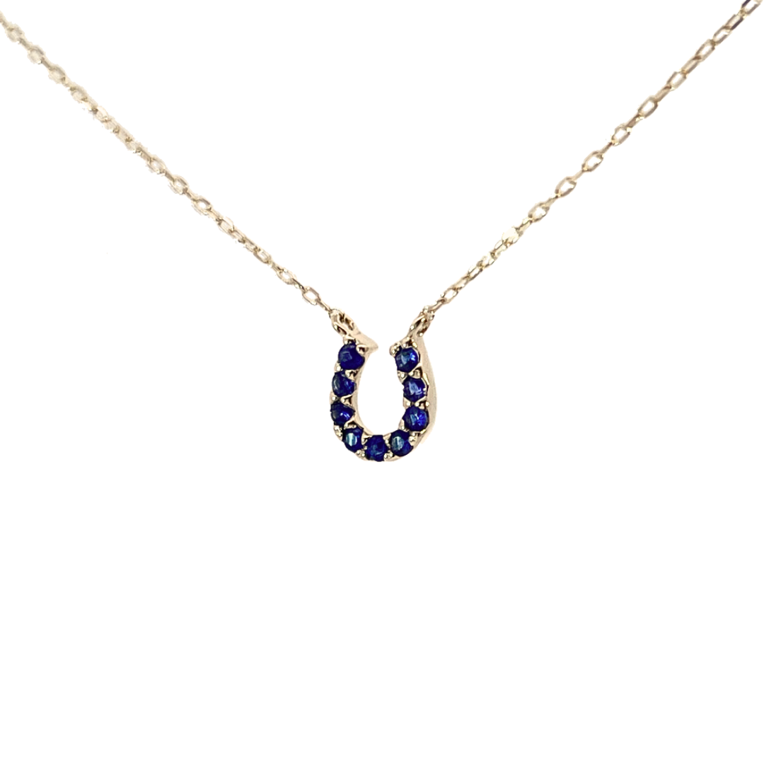 サファイアバテイネックレス　K10YG