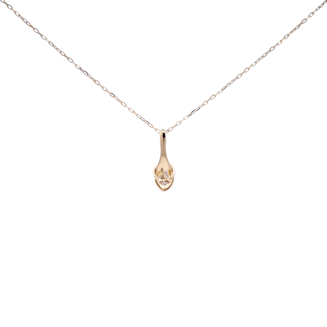 ダイヤモンド スプーンネックレス K10YG