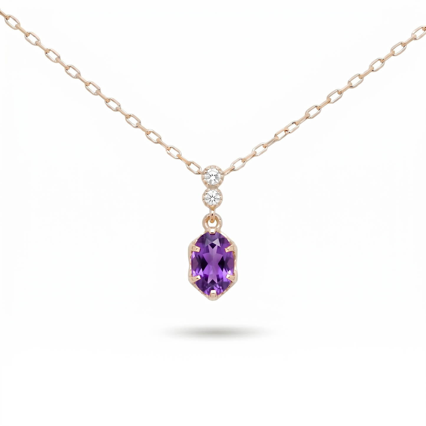 アメジスト×ダイヤモンド0.01ct ネックレス K10YG