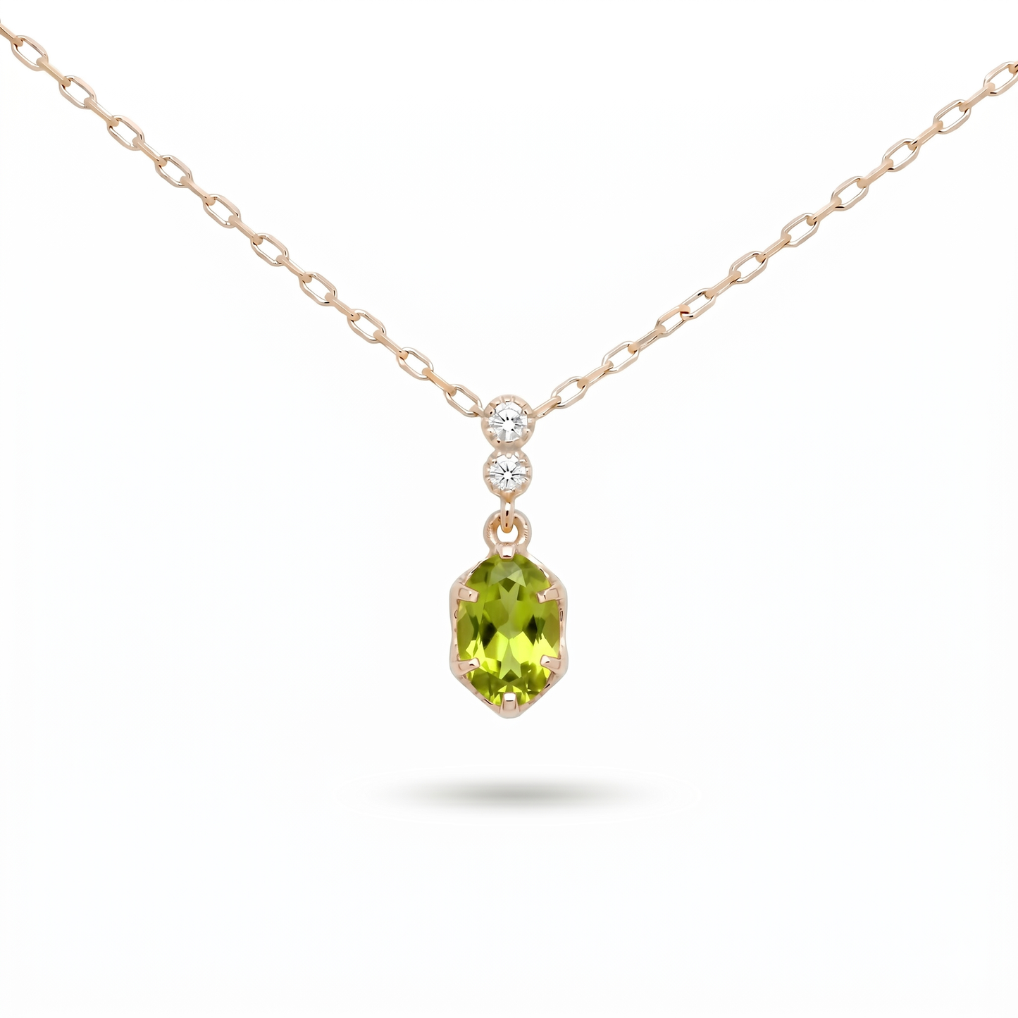 ペリドット×ダイヤモンド0.01ct ネックレス K10YG