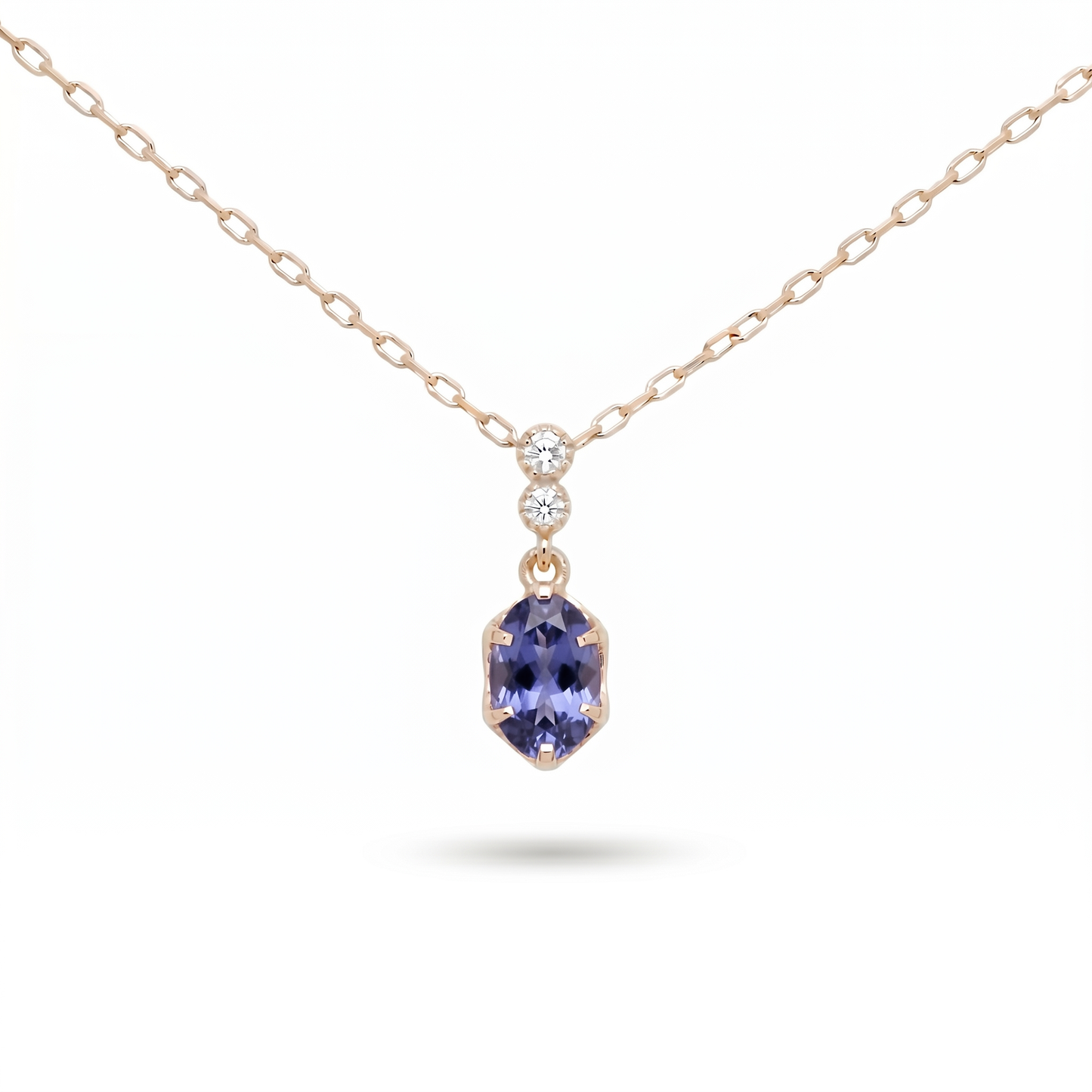 タンザナイト×ダイヤモンド0.01ct ネックレス K10YG