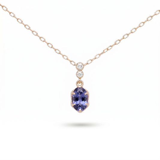 タンザナイト×ダイヤモンド0.01ct ネックレス K10YG