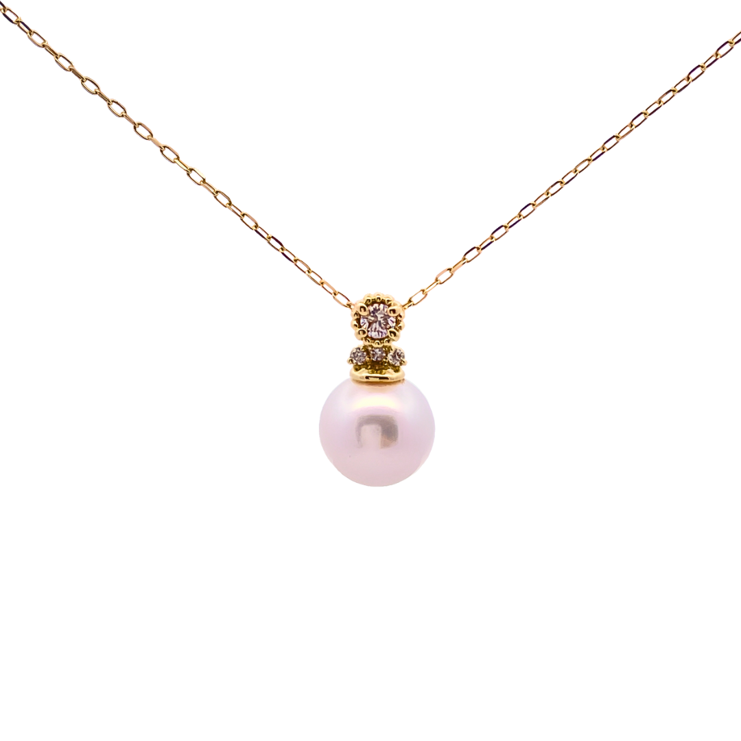 アコヤパール×ダイヤモンド0.04ct ネックレス K10YG