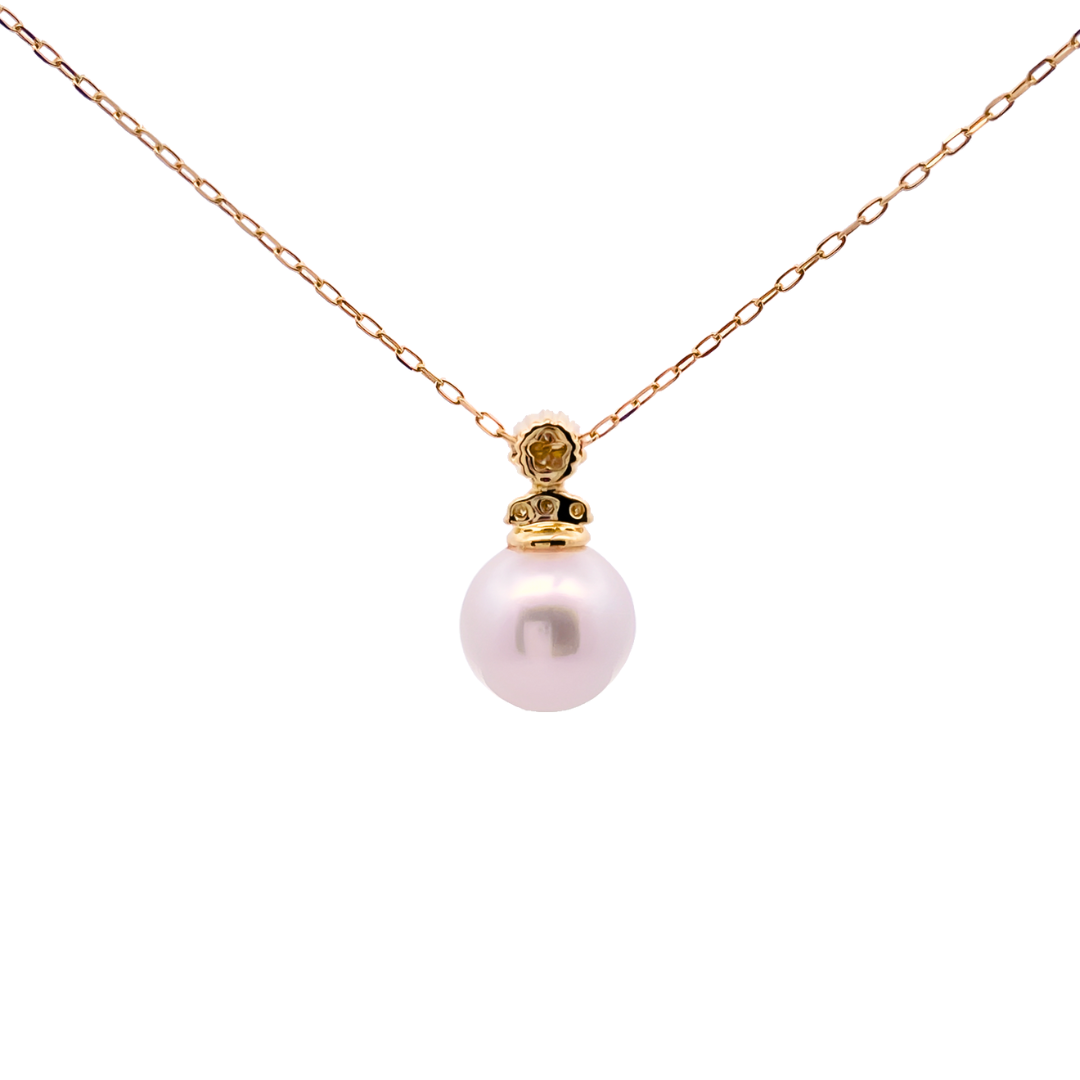 アコヤパール×ダイヤモンド0.04ct ネックレス K10YG