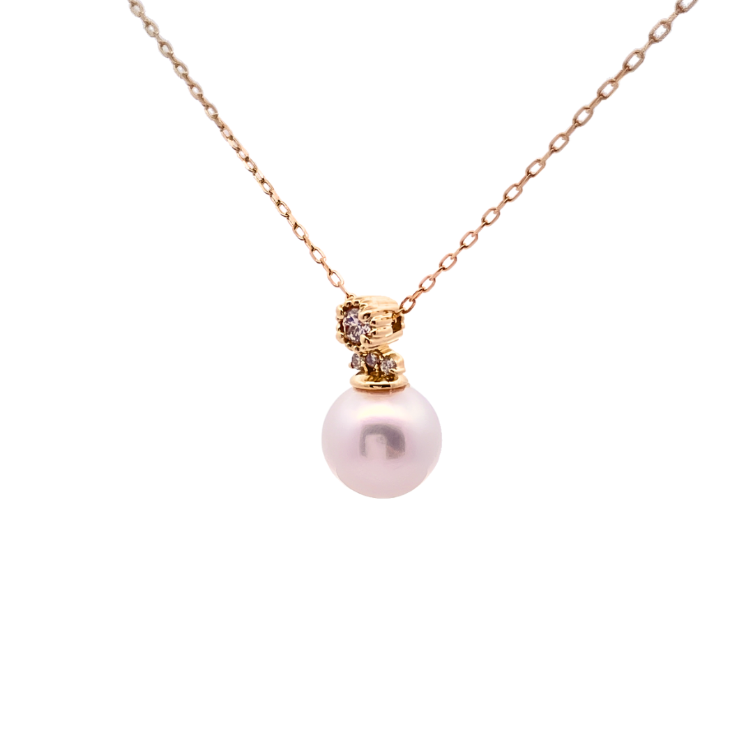 アコヤパール×ダイヤモンド0.04ct ネックレス K10YG