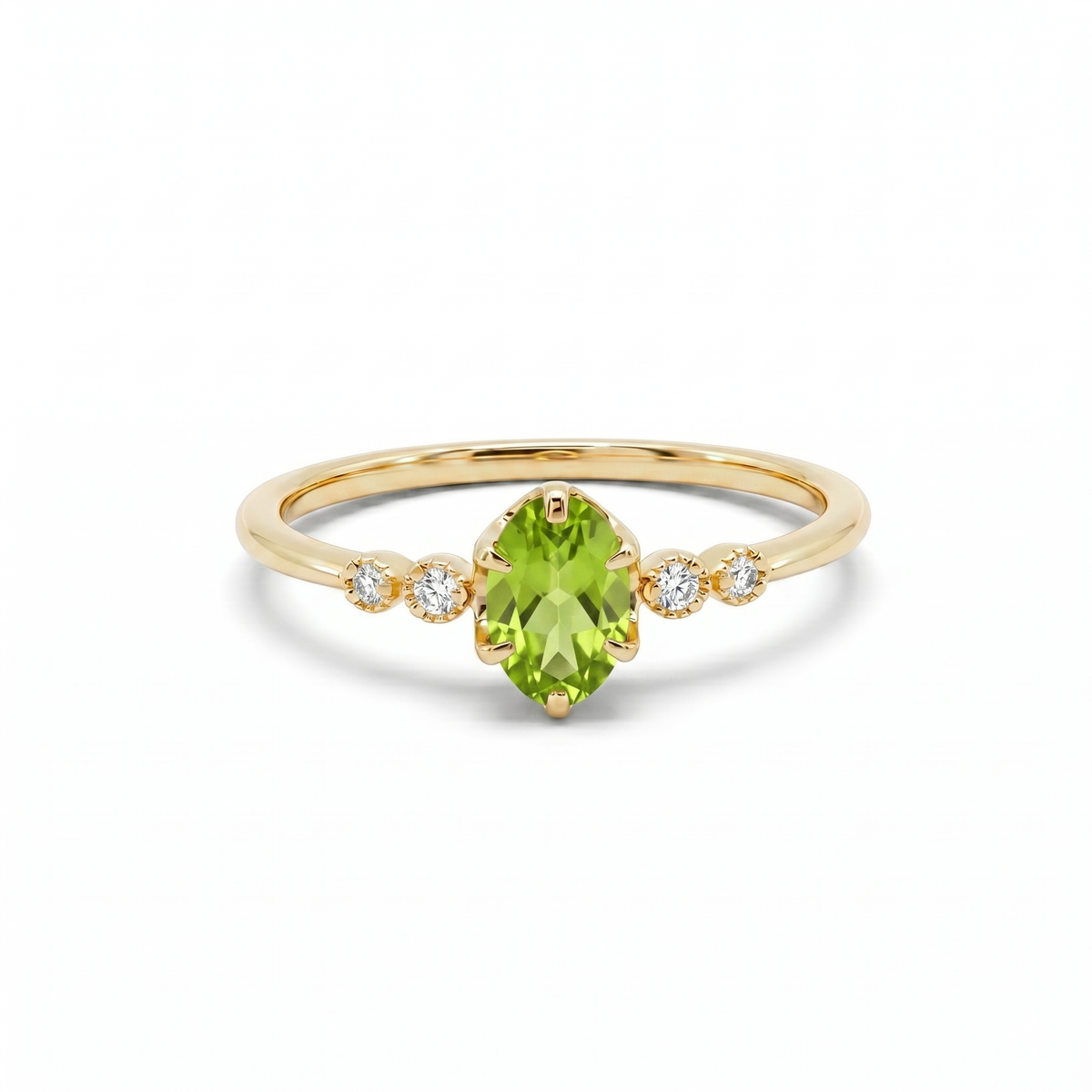 ペリドット×ダイヤモンド0.03ct リング K10YG