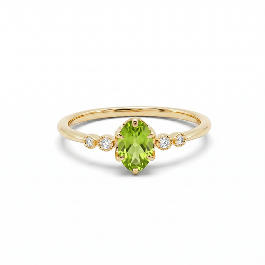 ペリドット×ダイヤモンド0.03ct リング K10YG