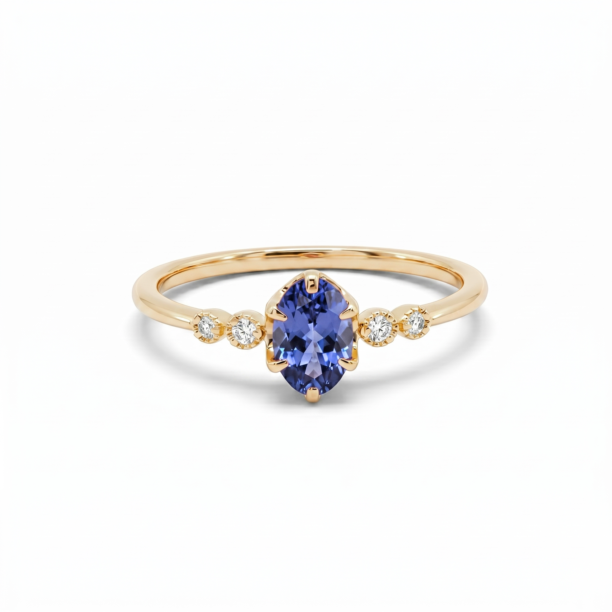 タンザナイト×ダイヤモンド0.03ct リング K10YG