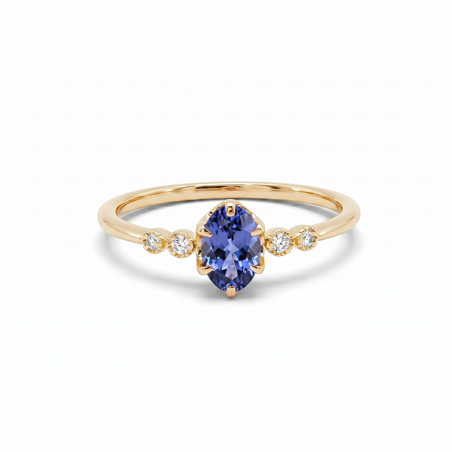 タンザナイト×ダイヤモンド0.03ct リング K10YG